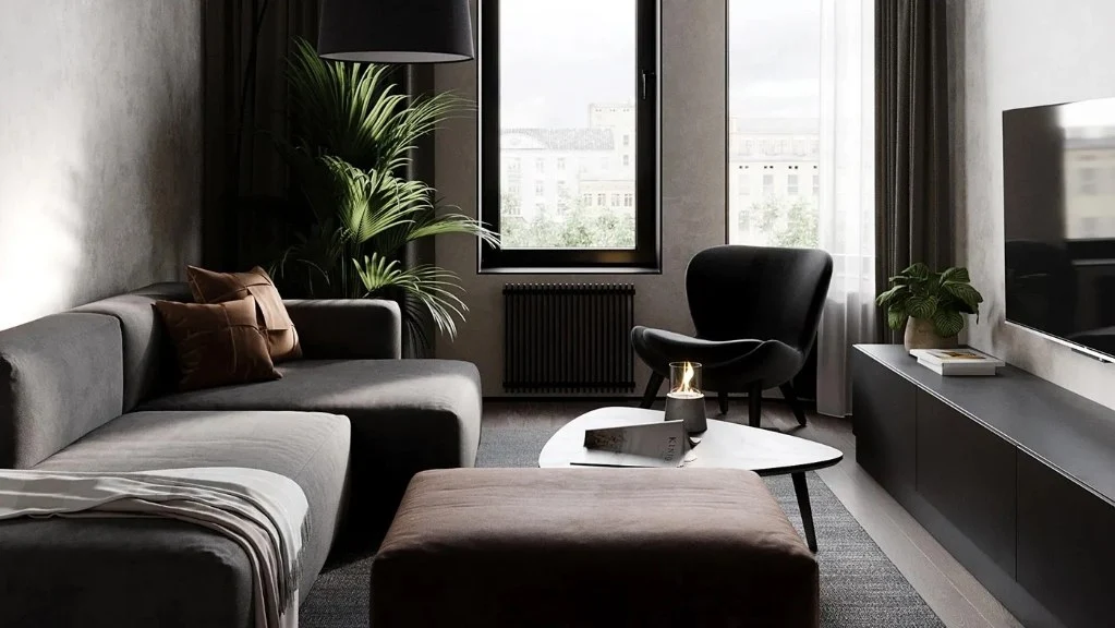 Quiet and High-end Sense of Modern Home living-room