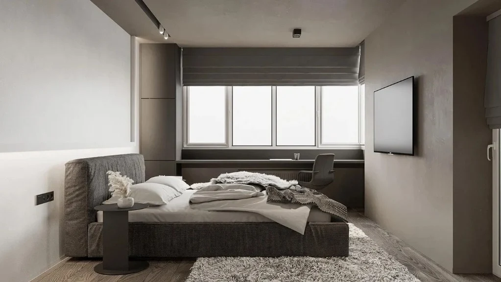 Dark-Toned Modern: Urban Textured Home Space bedroom