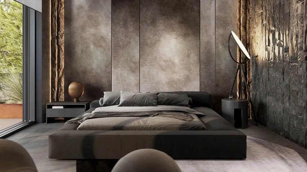 Dark Brown Industrial Style bedroom