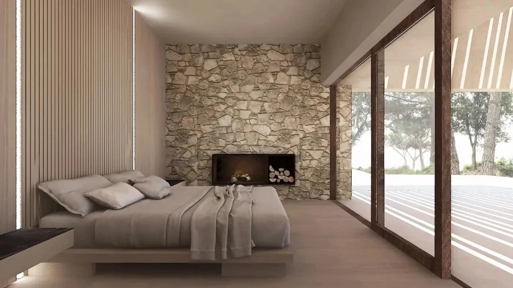 Nature-Integrated Style: a Cozy Living Place bedroom