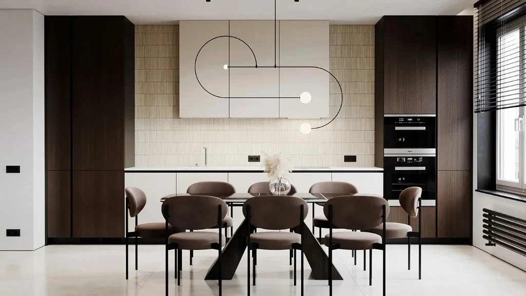 Modern Simplicity and Texture Integration dining-room