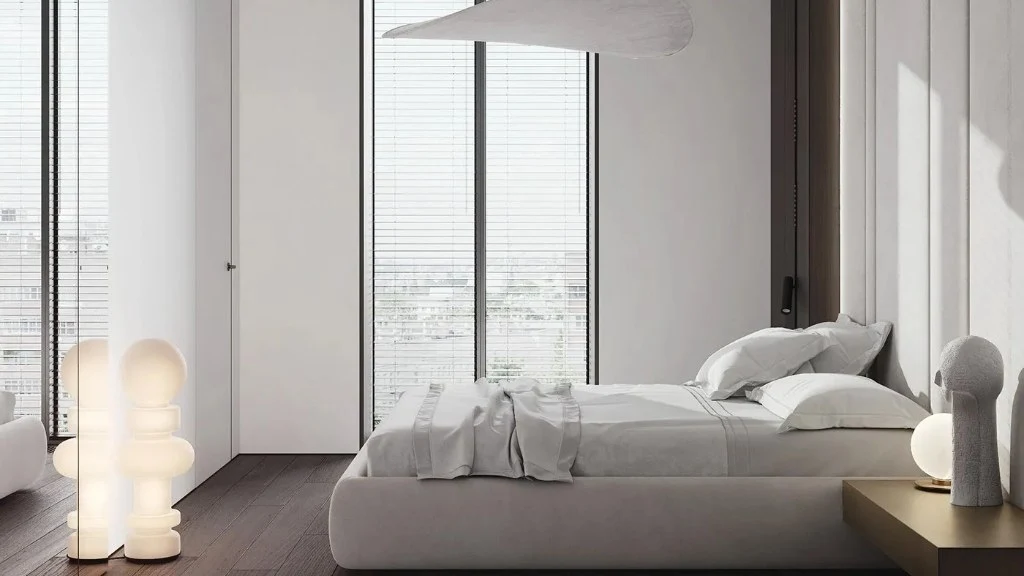 Minimalist Style: an Urban Quiet Residence bedroom