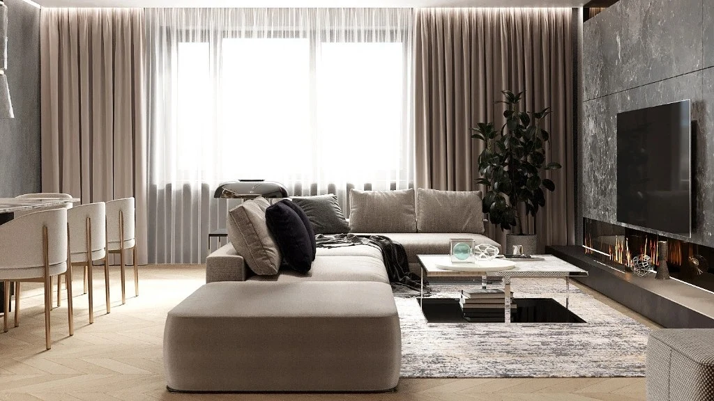 Low-Profile and Luxurious living-room