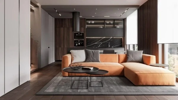 Warm Orange & Brown(LRISYD0014RT)-Living room