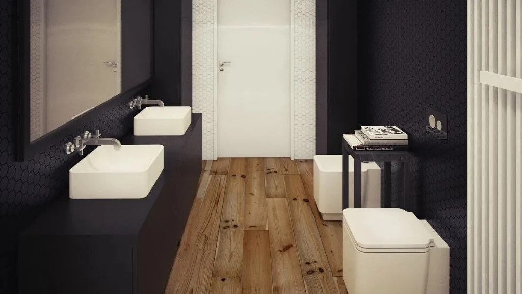 Black & White Logs bathroom