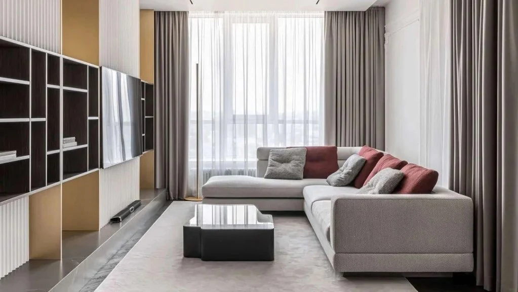 Green and Beige living-room