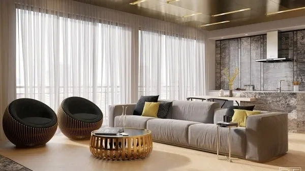 Gorgeous Textured Apartments(LRMSXD0415RT)-Living room