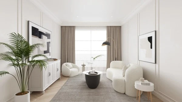 A Gentle Lazy Nest in the City-French Cream Style(LRSSJY0170)-Living room