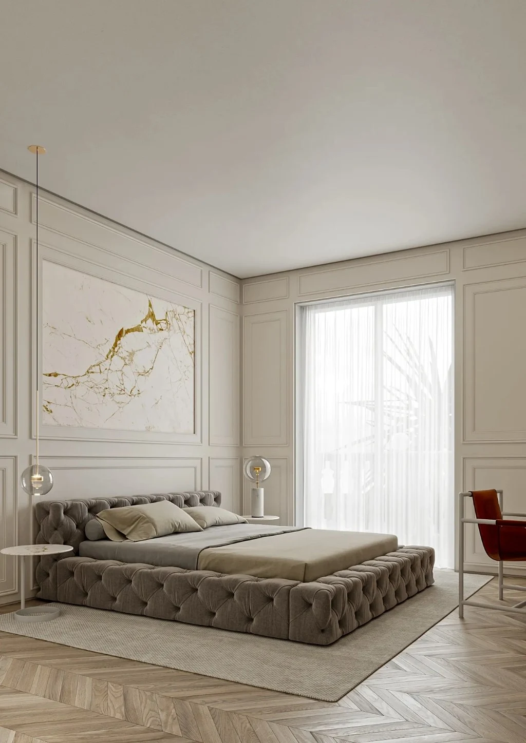 Light Luxury Courtyard bedroom