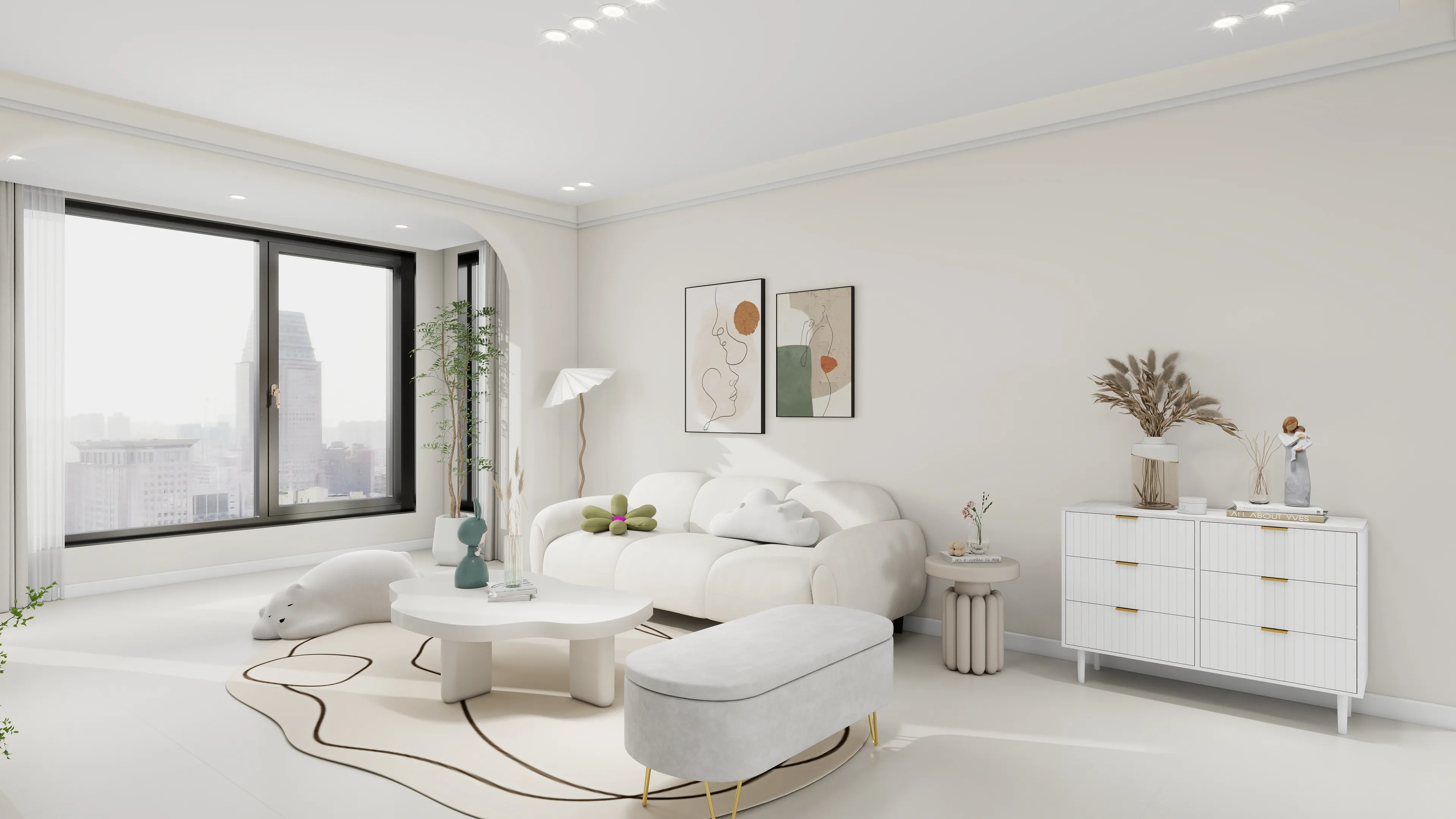 Soft Cream Living room 3