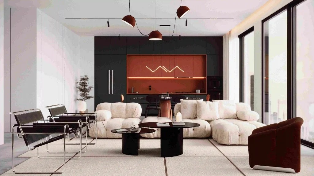Modern Luxe Living with Bold Accents living-room