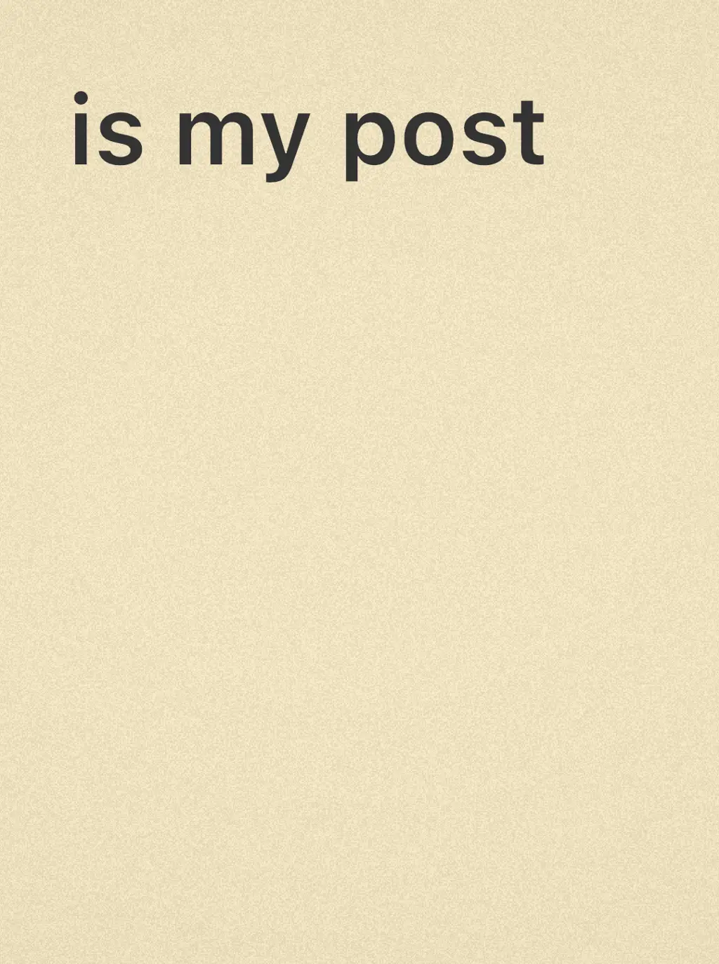 is my post
