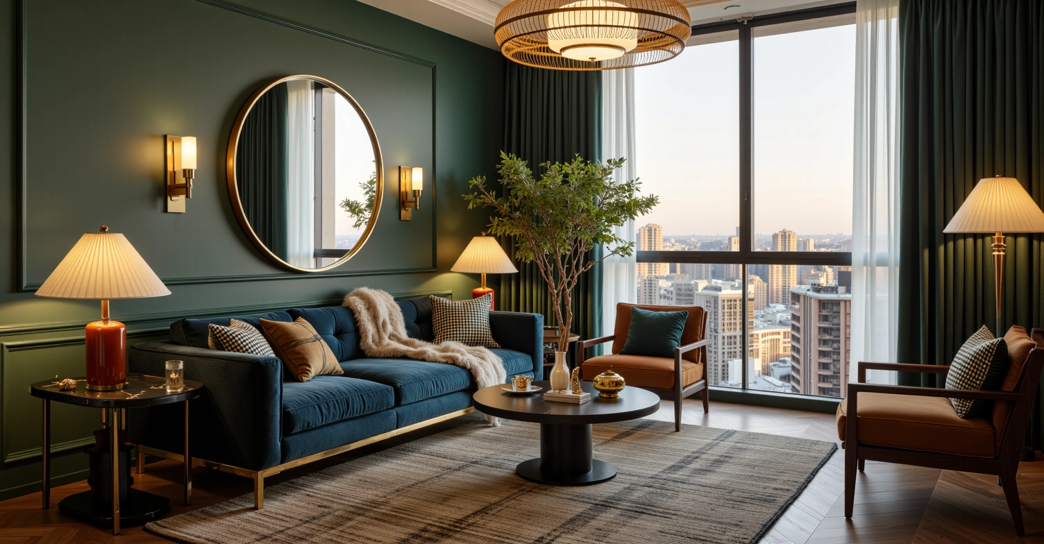 Light Luxury Retro, Modern and Elegant Room Living room 7