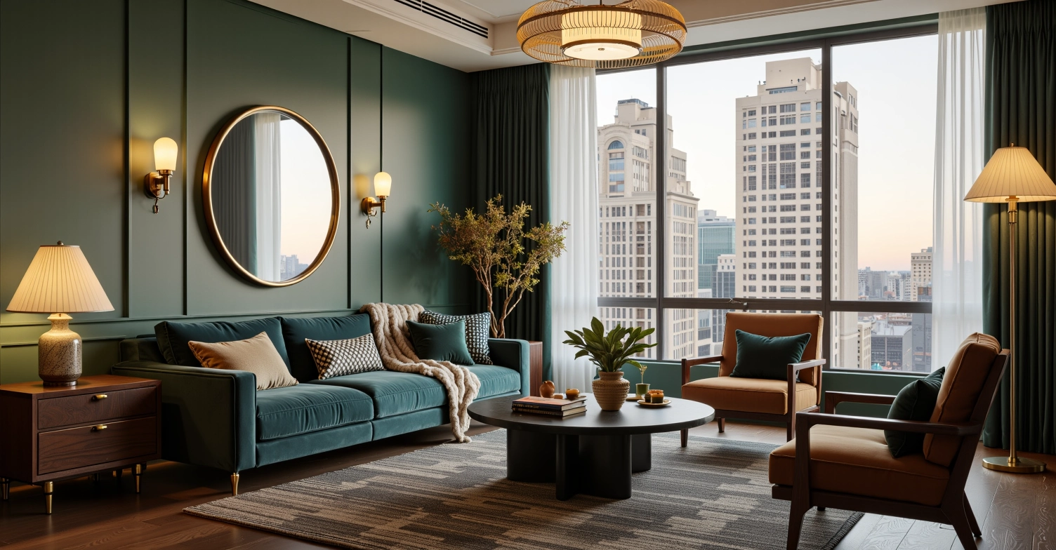 Light Luxury Retro, Modern and Elegant Room Living room 8