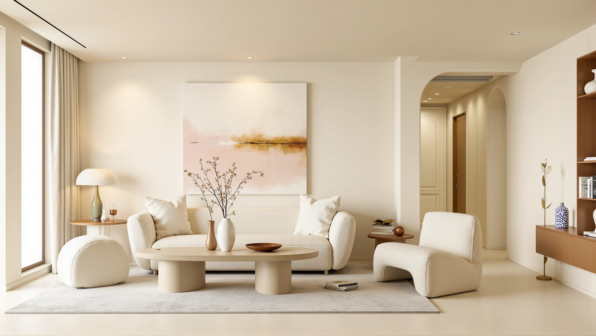 Warm-Toned Simple and Elegant Living room 1