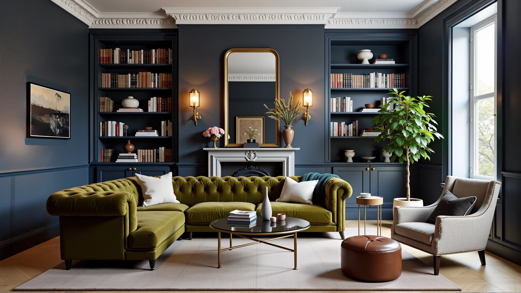 Retro Luxury, Elegant and Deep Living Room Living room 7