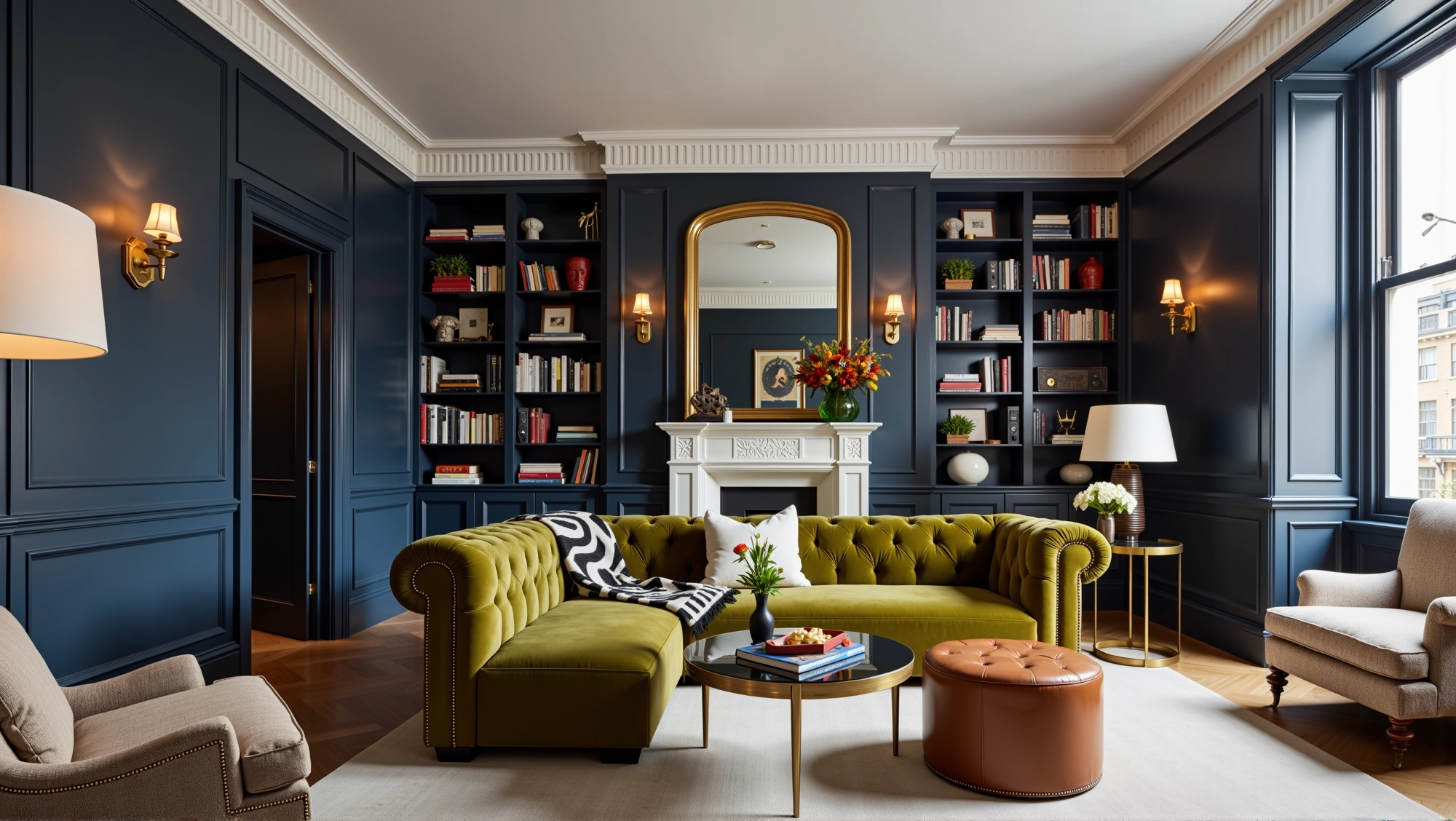 Retro Luxury, Elegant and Deep Living Room Living room 9