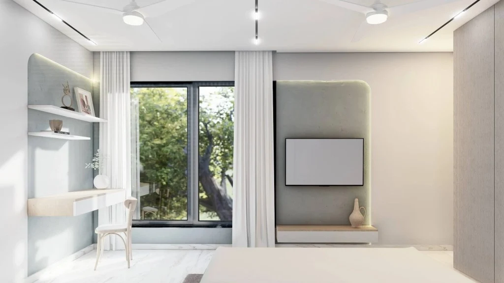 Modern Elegance Meets Earthy Luxury bedroom