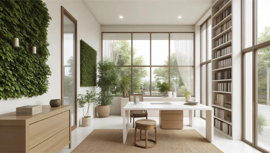 Spatial Symphony of Nature, Elegance and Luxury study-room