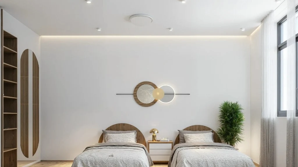 A Calm & Contemporary 3D Interior Experience bedroom