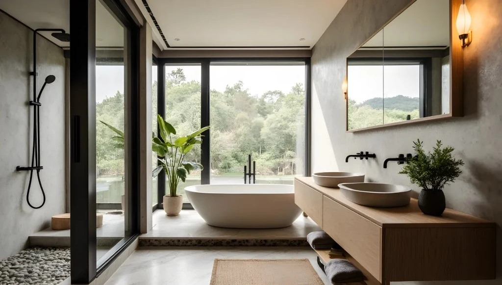 Log - Wood Tranquil Realm bathroom