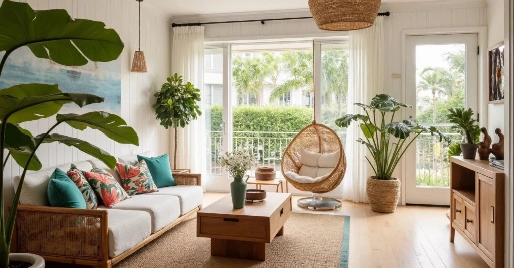 Natural Living, Tropical-Style Living Room living-room