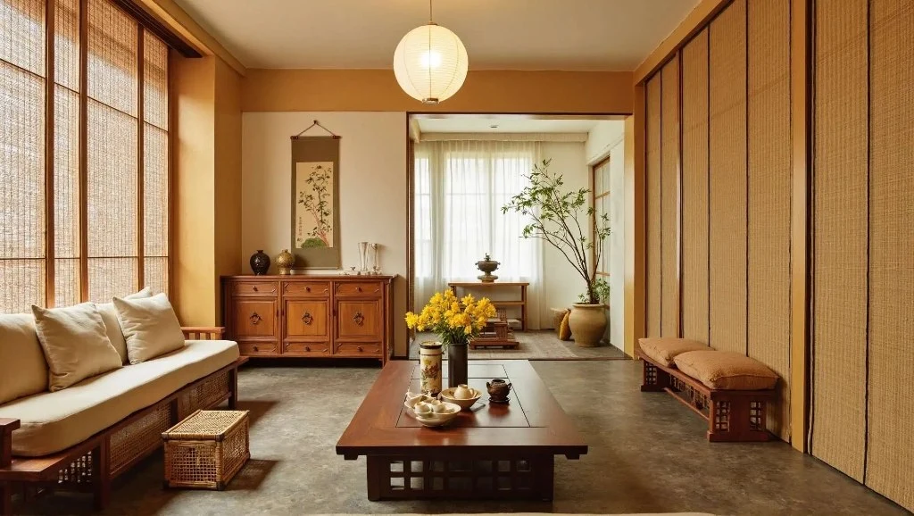 Japanese Zen: Natural and Elegant Home living-room
