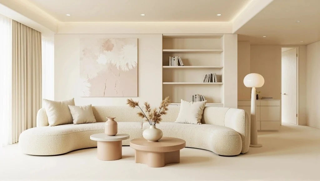 Warm and Soft Wabi-Sabi Style living-room