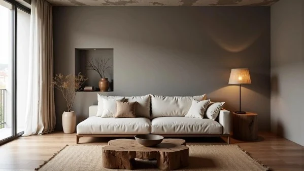 Wabi-Sabi Beauty, Natural and Quiet Living Room