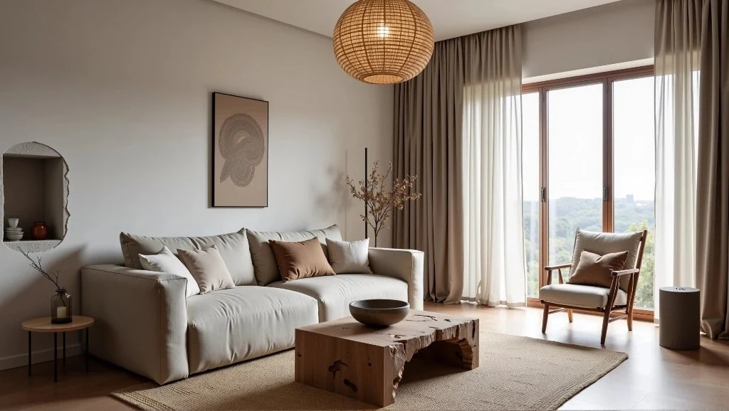 Wabi-Sabi Beauty, Natural and Quiet Living Room living-room