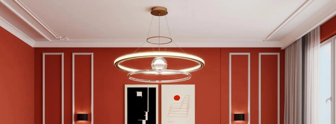 White ceiling with red walls for bold and romantic bedroom design.