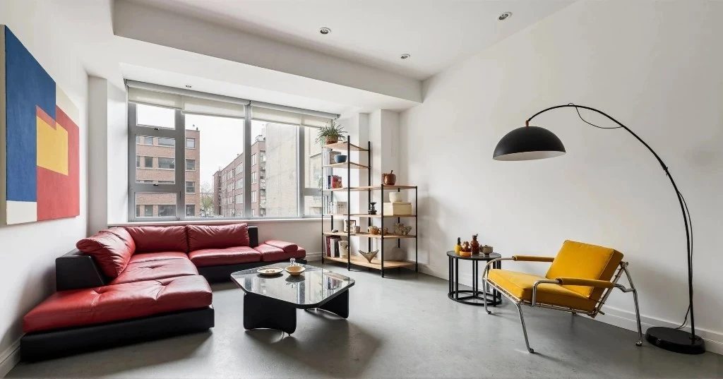 Vibrant and Modern, Color-Clashing Living Room living-room