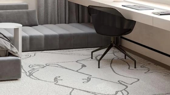 Large light-gray carpet covering a teen&rsquo;s bedroom floor.