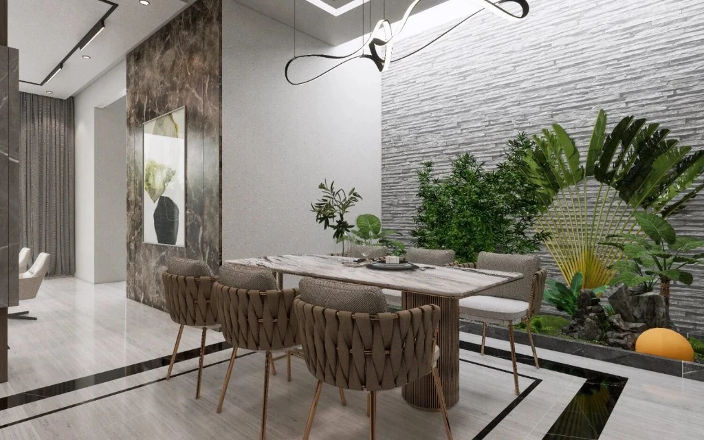 Modern Nordic Living Room Interior Design dining-room