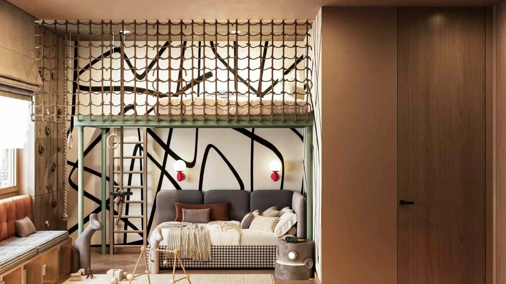 Multifunctional Children's Room with the Integration of Natural and Childlike Elements kids-bedroom