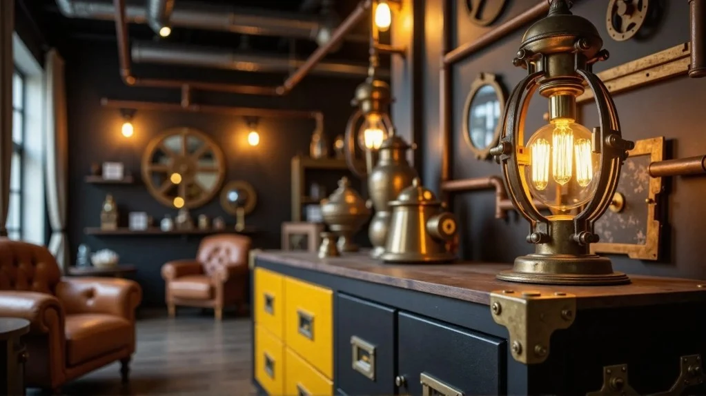 Immersive Spatial Narrative of Industrial Retro Style dining-room