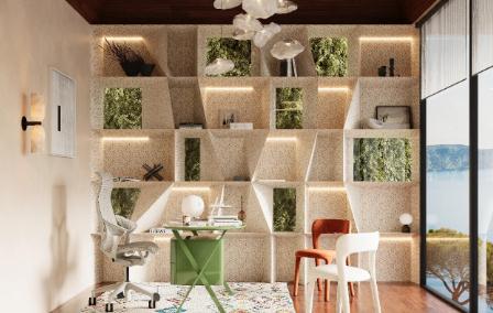 Asymmetric Geometric Bookshelf