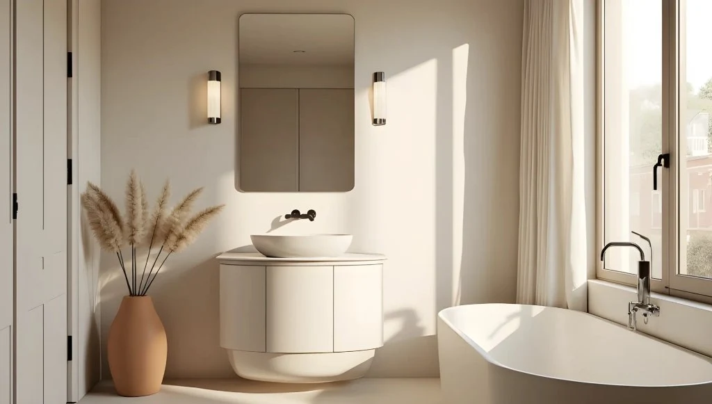 A Quiet Spatial Narrative of Natural Texture bathroom