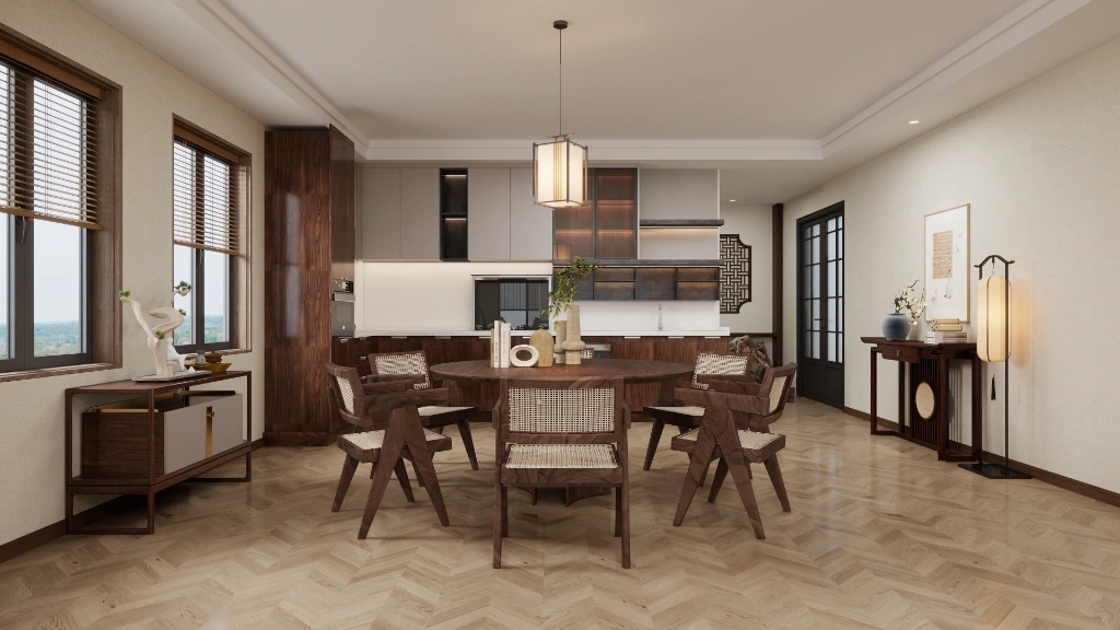 New Chinese Style: Elegant Narrative dining-room