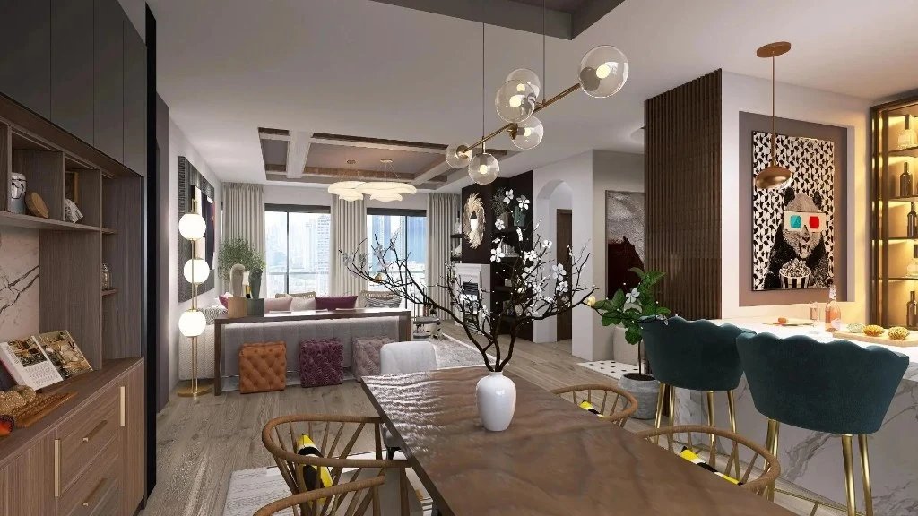 Modern Luxe City Apartment dining-room