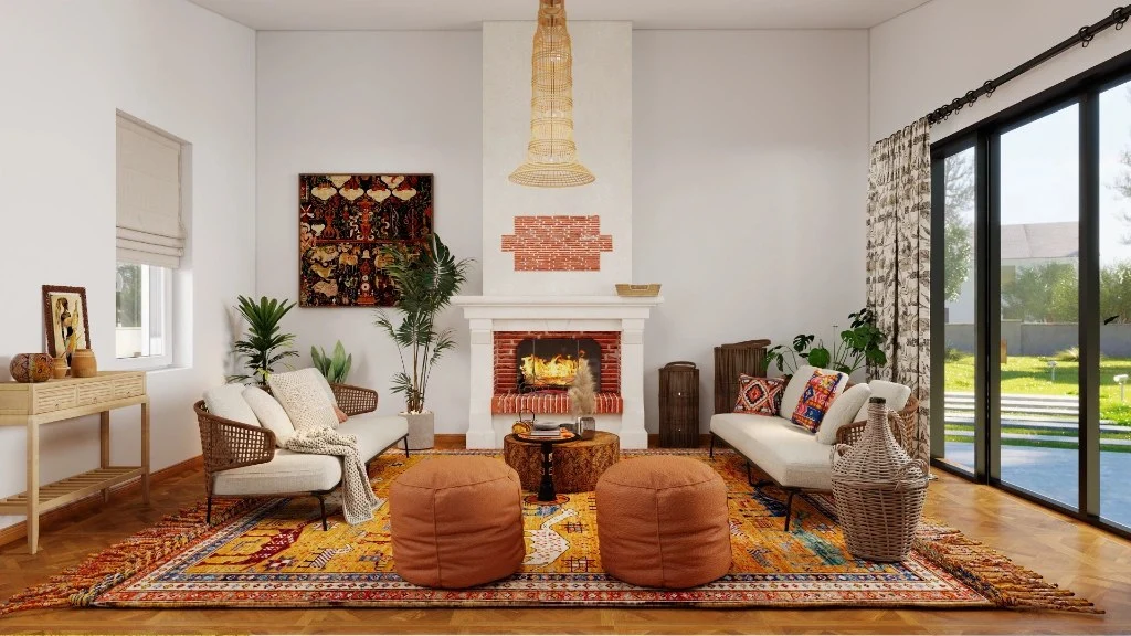 Interweaving of Exotic Styles living-room