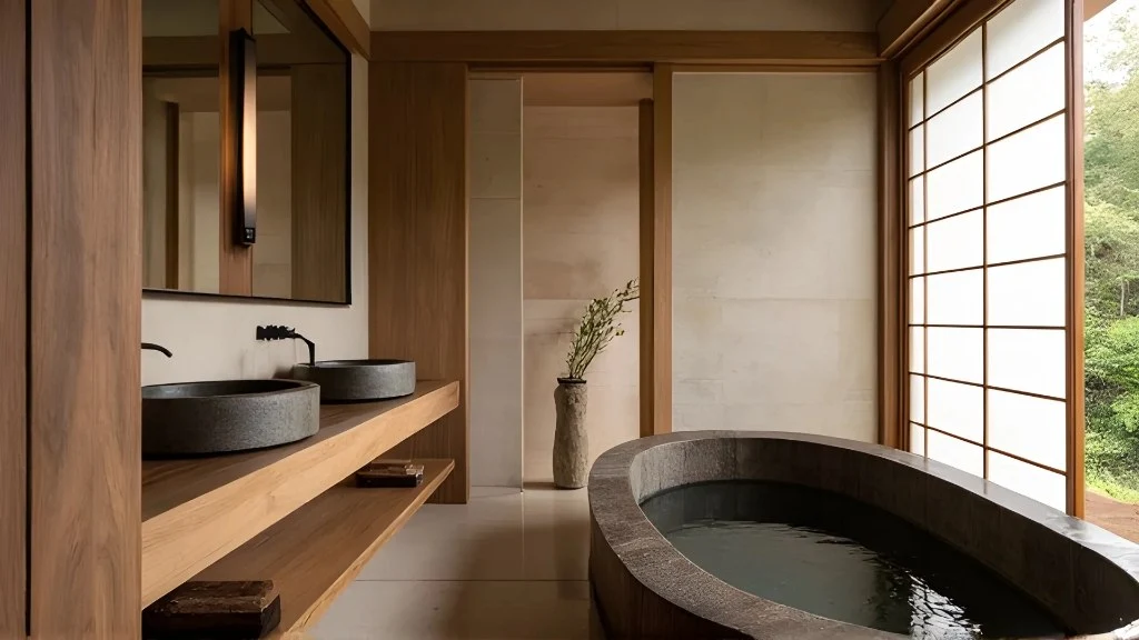 Japanese Zen Residence bathroom