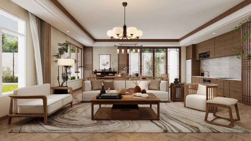 Neo-Chinese Style: Oriental Poetic Dwelling Place living-room