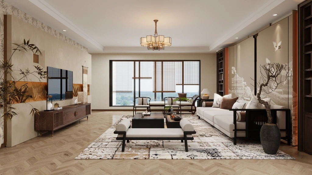 New Chinese Style: Elegant Narrative living-room