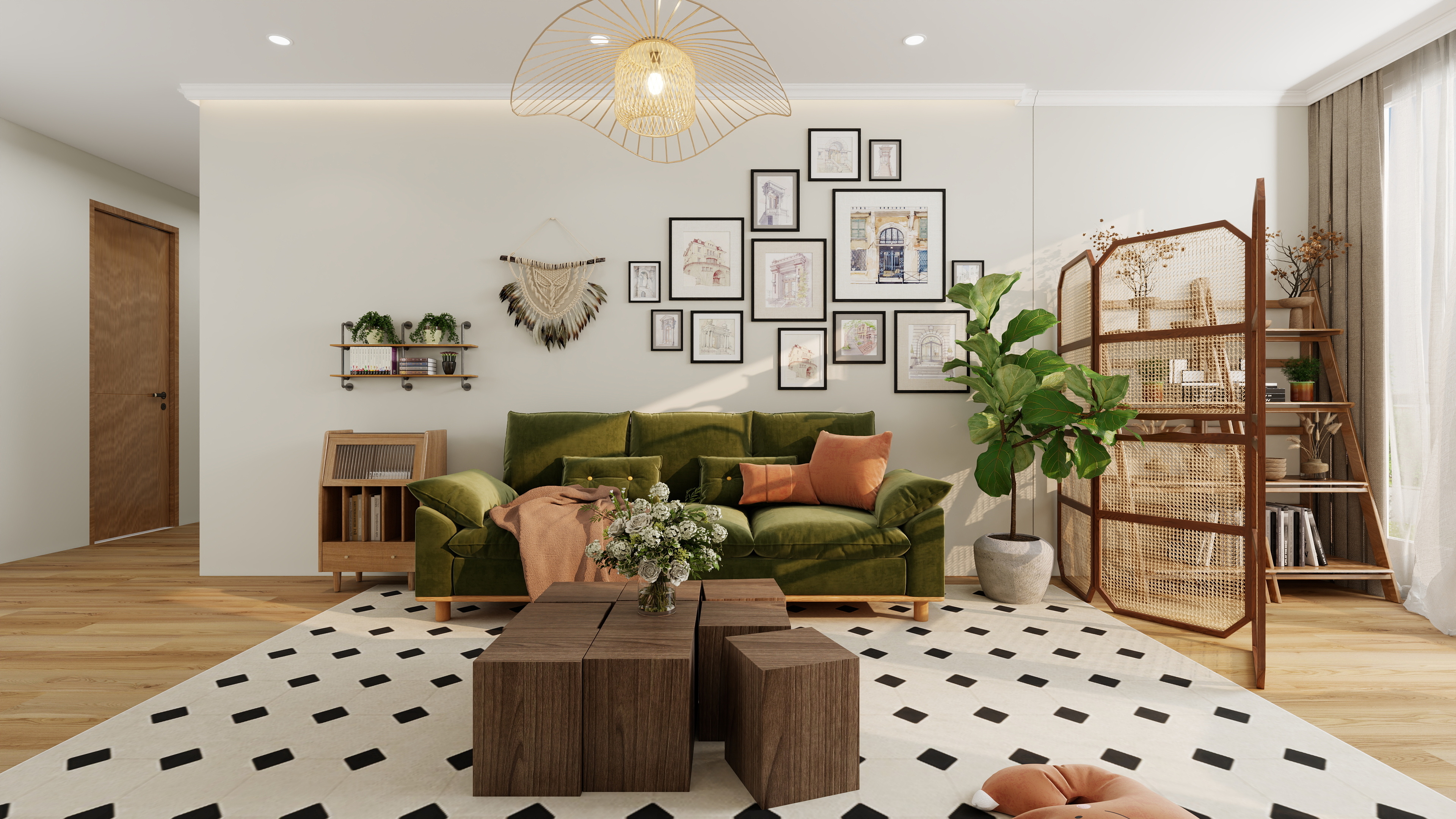 A Home Aesthetic Space Interwoven with Nature and Warmth