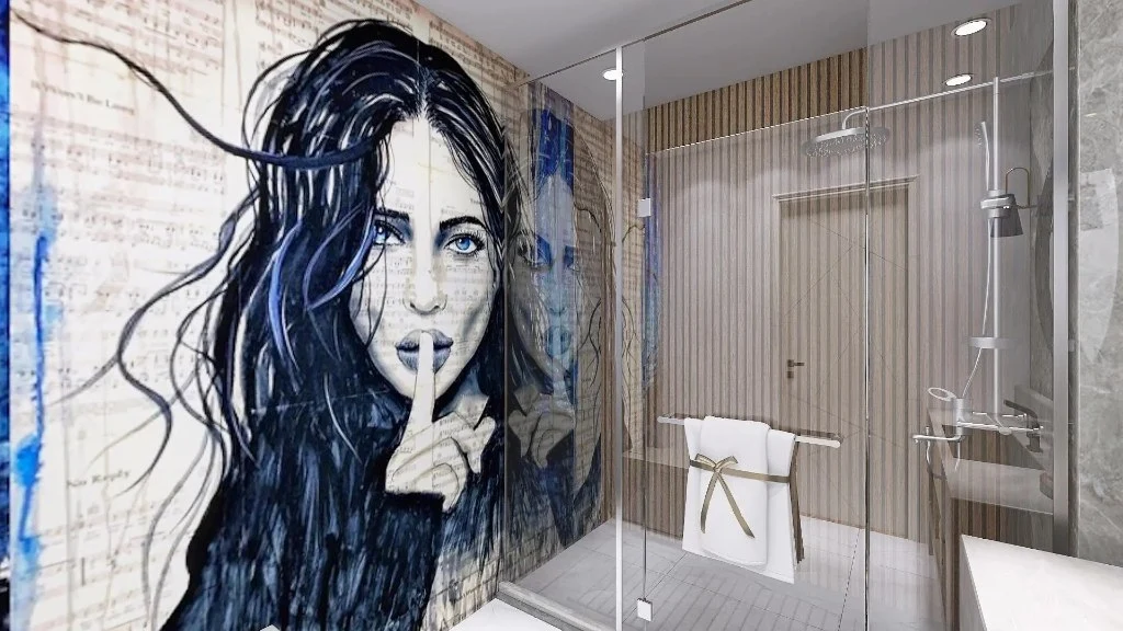 Modern Apartment with Bold Artistic Flair bathroom