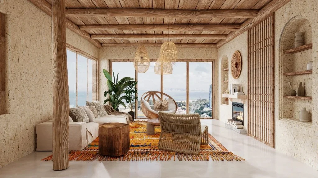 Natural Dwelling, A Home of Rustic Aesthetics living-room