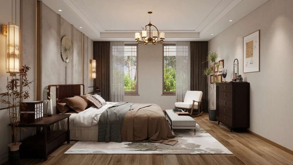 New Chinese-Style Elegant Residence bedroom