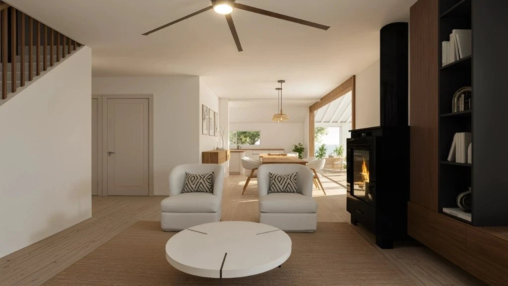 Scandinavian-Inspired Modern Interior living-room