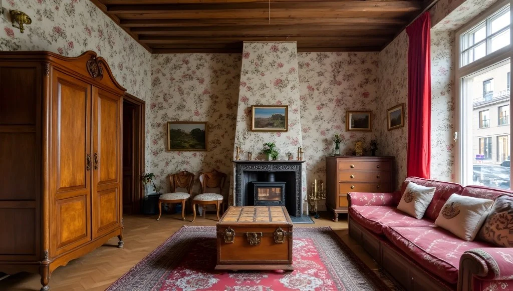 Time Theater of Retro Pastoral living-room